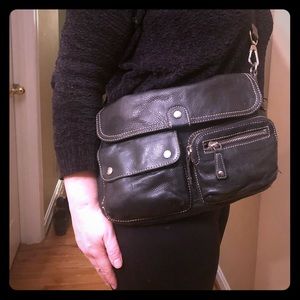 Fossil Black Crossbody Purse - leather